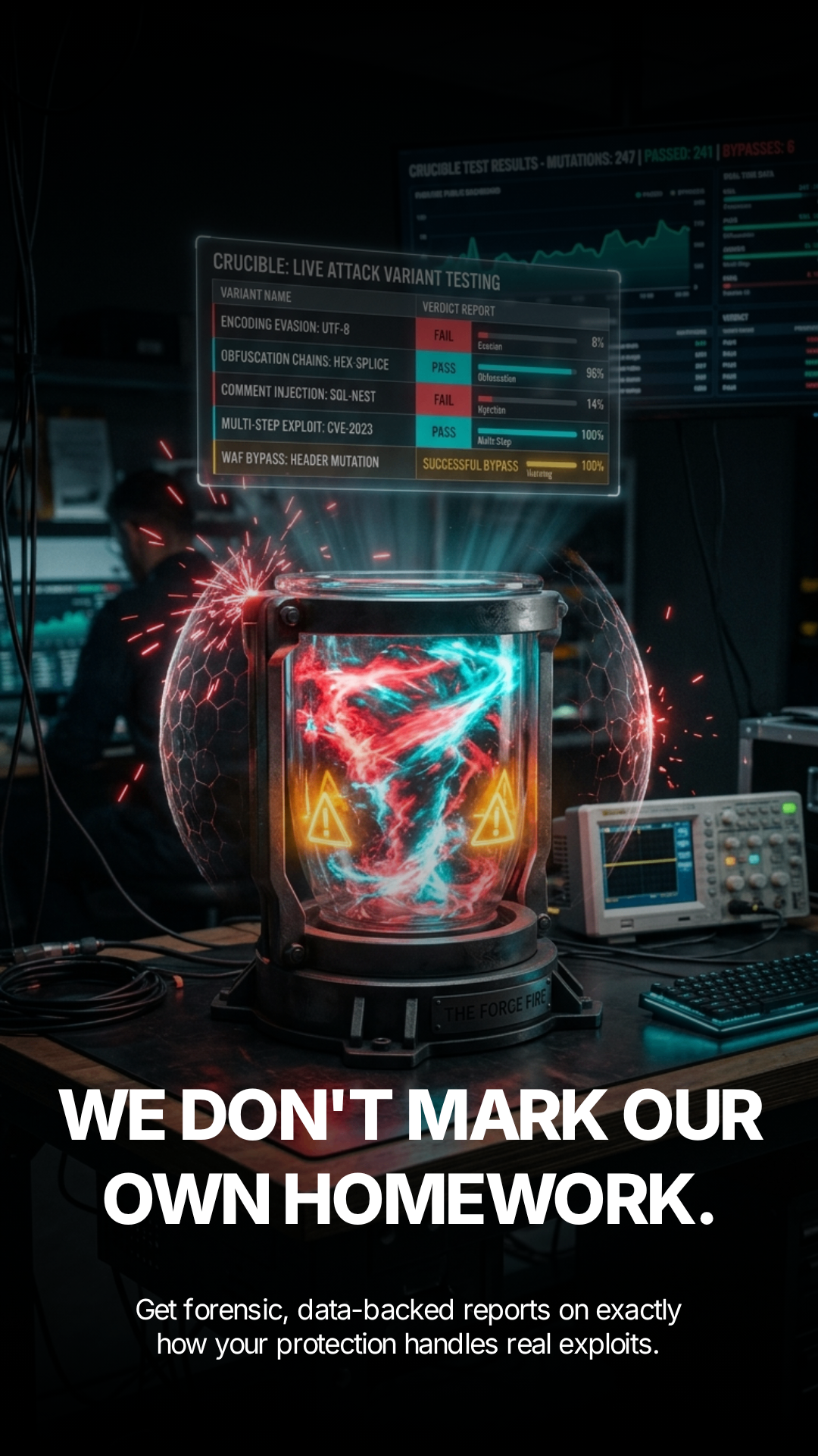We don't mark our own homework — forensic data-backed adversarial reports, Thuban Crucible campaign header