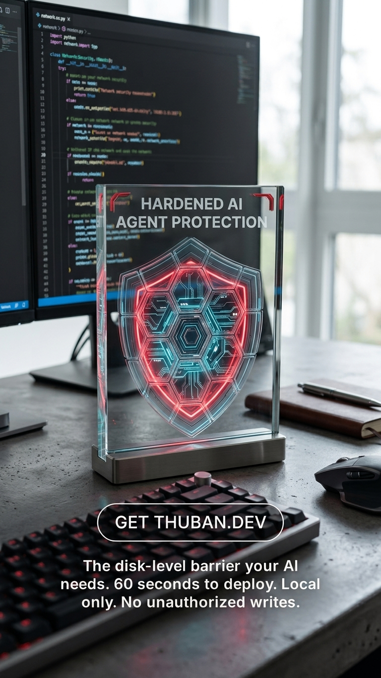 Thuban Shield hardened AI agent protection displayed as a desk plaque
